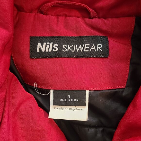 Nils Skiwear Red Black Faux Fur Hooded Ski Jacket Coat Womens 4 Snow Winter - Picture 5 of 9